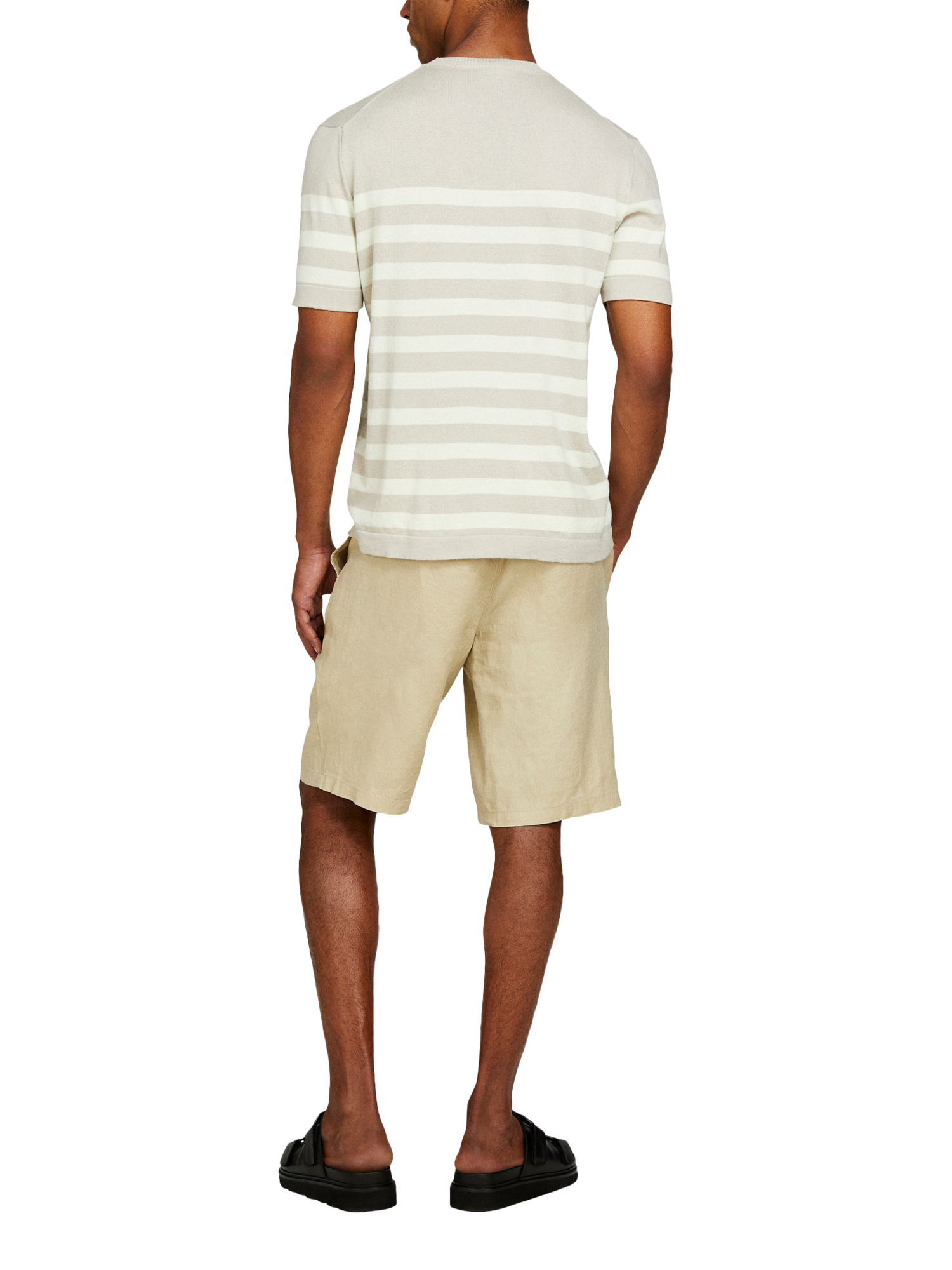 Product image 2 of 5, which shows SISLEY Slim Fit Linen Bermuda Shorts, Beige, 30
