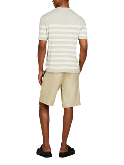 SISLEY Slim Fit Linen Bermuda Shorts, Beige - view 2, Beige