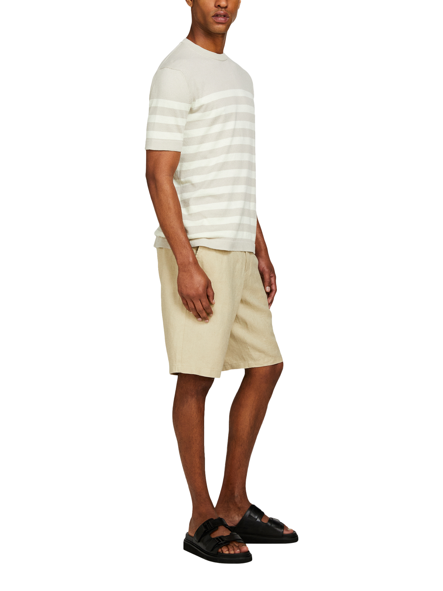 Product image 4 of 5, which shows SISLEY Slim Fit Linen Bermuda Shorts, Beige, 30