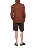 SISLEY Linen Bermuda Shorts, Brown