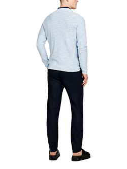 SISLEY Slim Fit Linen Trousers, Blue - view 2, Blue