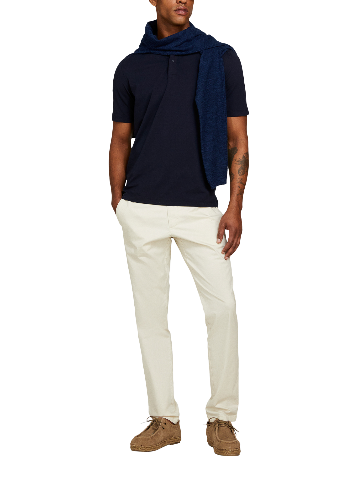 Product image 3 of 5, which shows SISLEY Slim Fit Chinos, Beige, 36