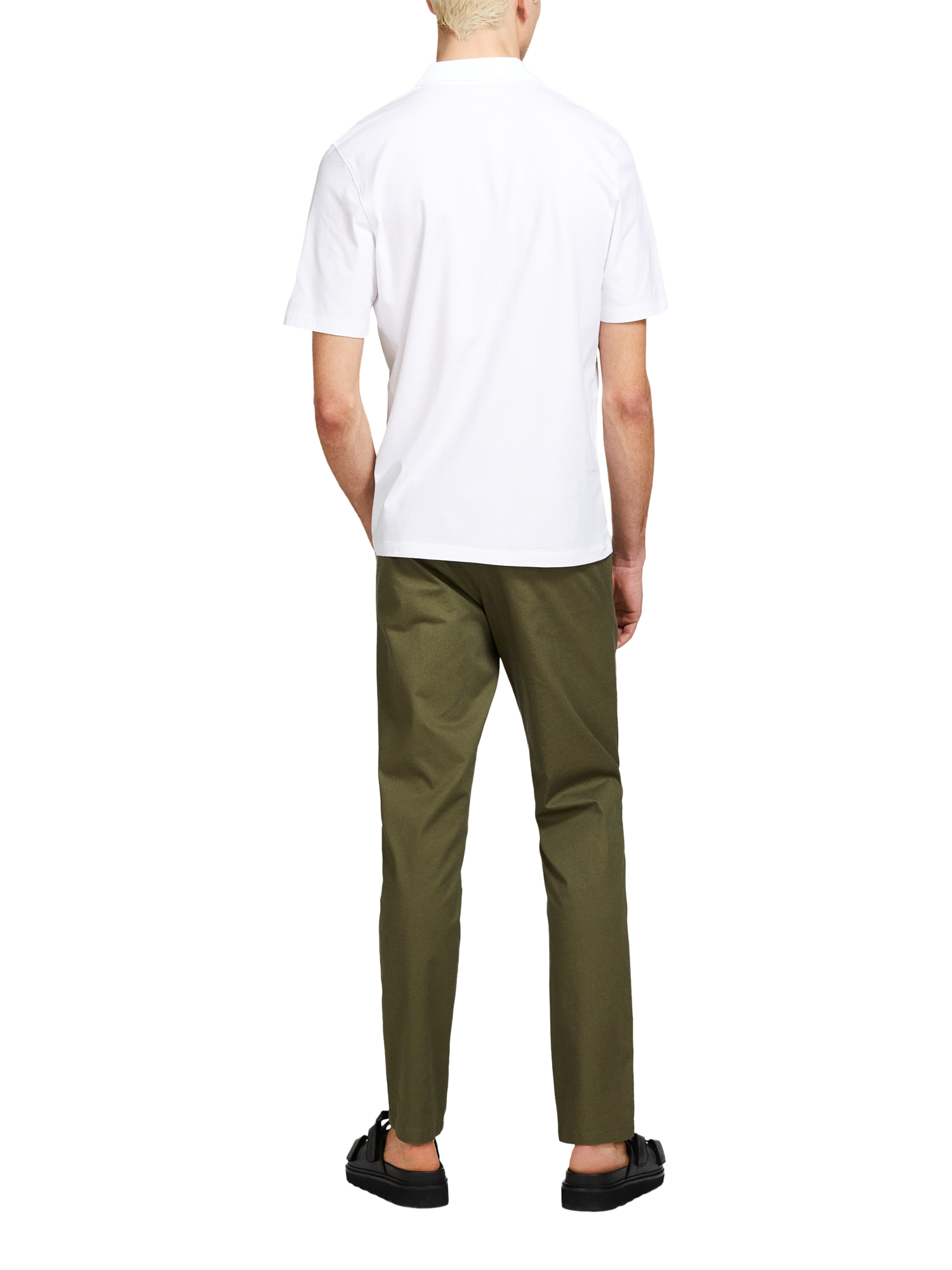 Product image 2 of 5, which shows SISLEY Cotton Blend Slim Fit Chinos, Green, 30