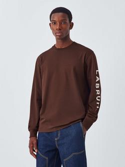 John Lewis x LABRUM Long Sleeve Cotton Jersey T-Shirt - view 2, Bitter Chocolate