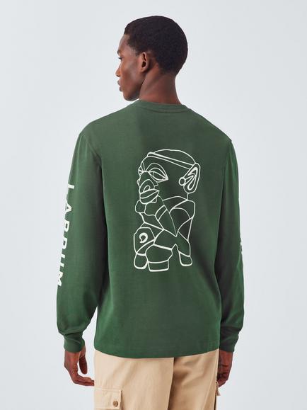 John Lewis x LABRUM Long Sleeve Cotton Jersey T-Shirt, Dark Green