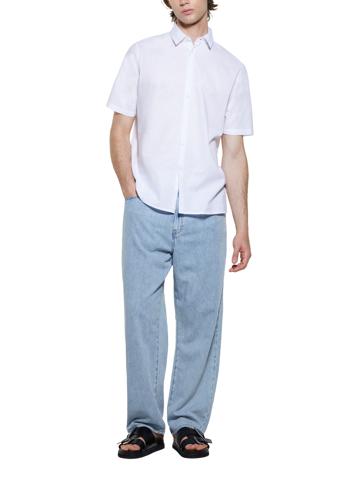 Product image 3 of 6, which shows SISLEY Relaxed Barrel Fit Jeans, Blue, 30S