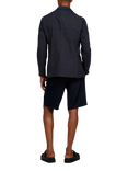 SISLEY Slim Fit Linen Bermuda Shorts, Blue