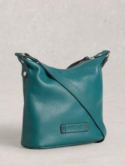 White Stuff Mini Fern Leather Crossbody Bag - view 2, Mid Teal