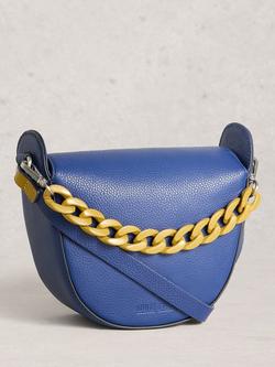 White Stuff Sasha Leather Crossbody Bag - view 2, Mid Blue
