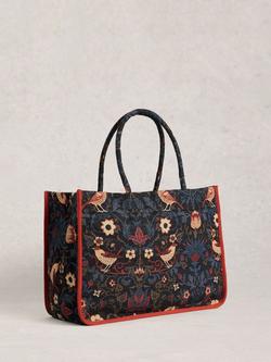 White Stuff Jasmine Jacquard Tote Bag, Black/Multi - view 2, Black/Multi