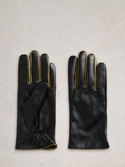 White Stuff Carrie Leather Gloves, Pure Black