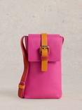 White Stuff Clara Leather Phone Bag, Pink/Multi