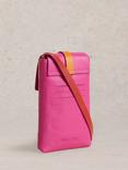 White Stuff Clara Leather Phone Bag, Pink/Multi