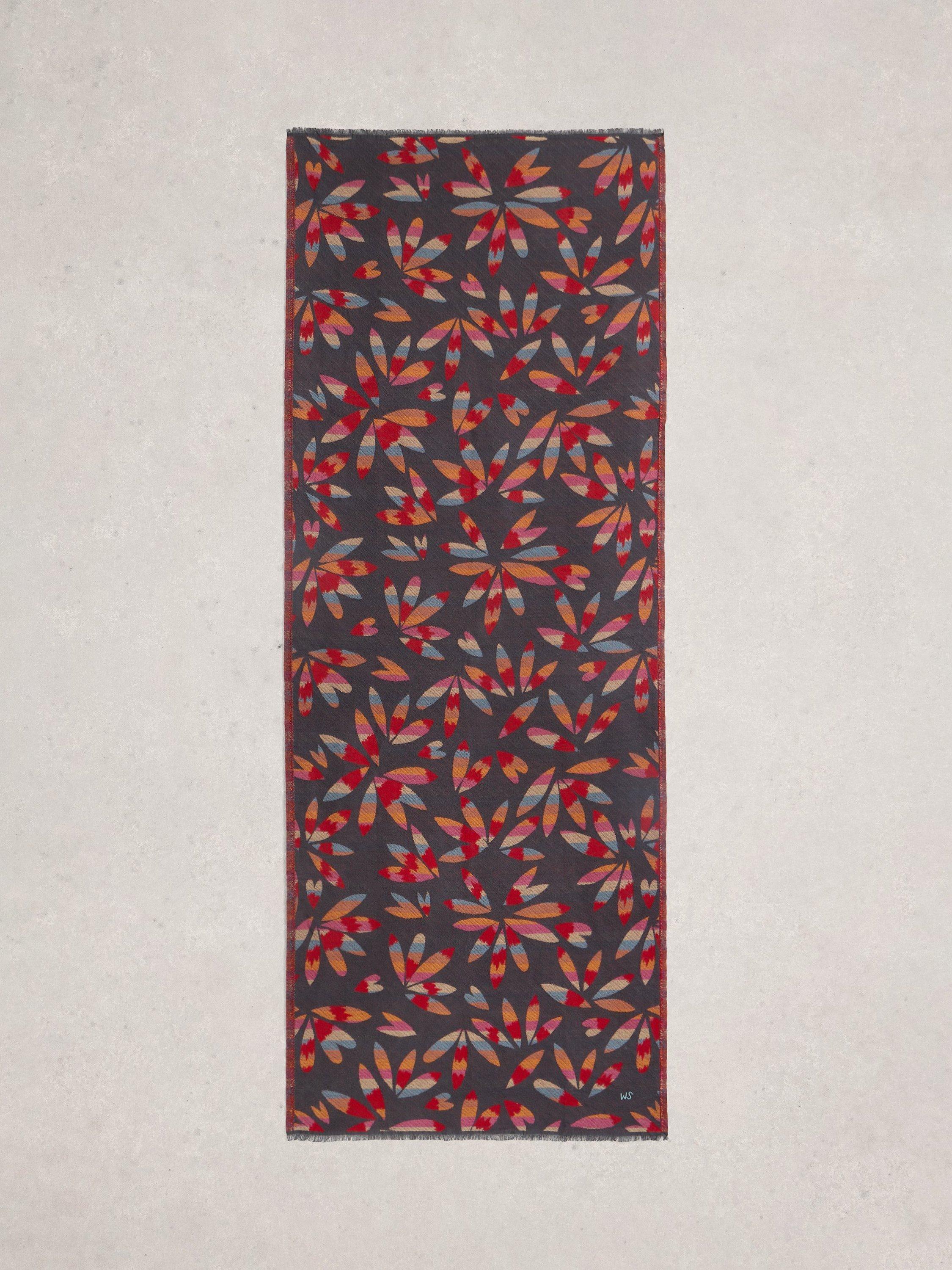 Product image 2 of 3, which shows White Stuff Selma Midweight Cotton Blend Scarf, Grey/Multi, One Size