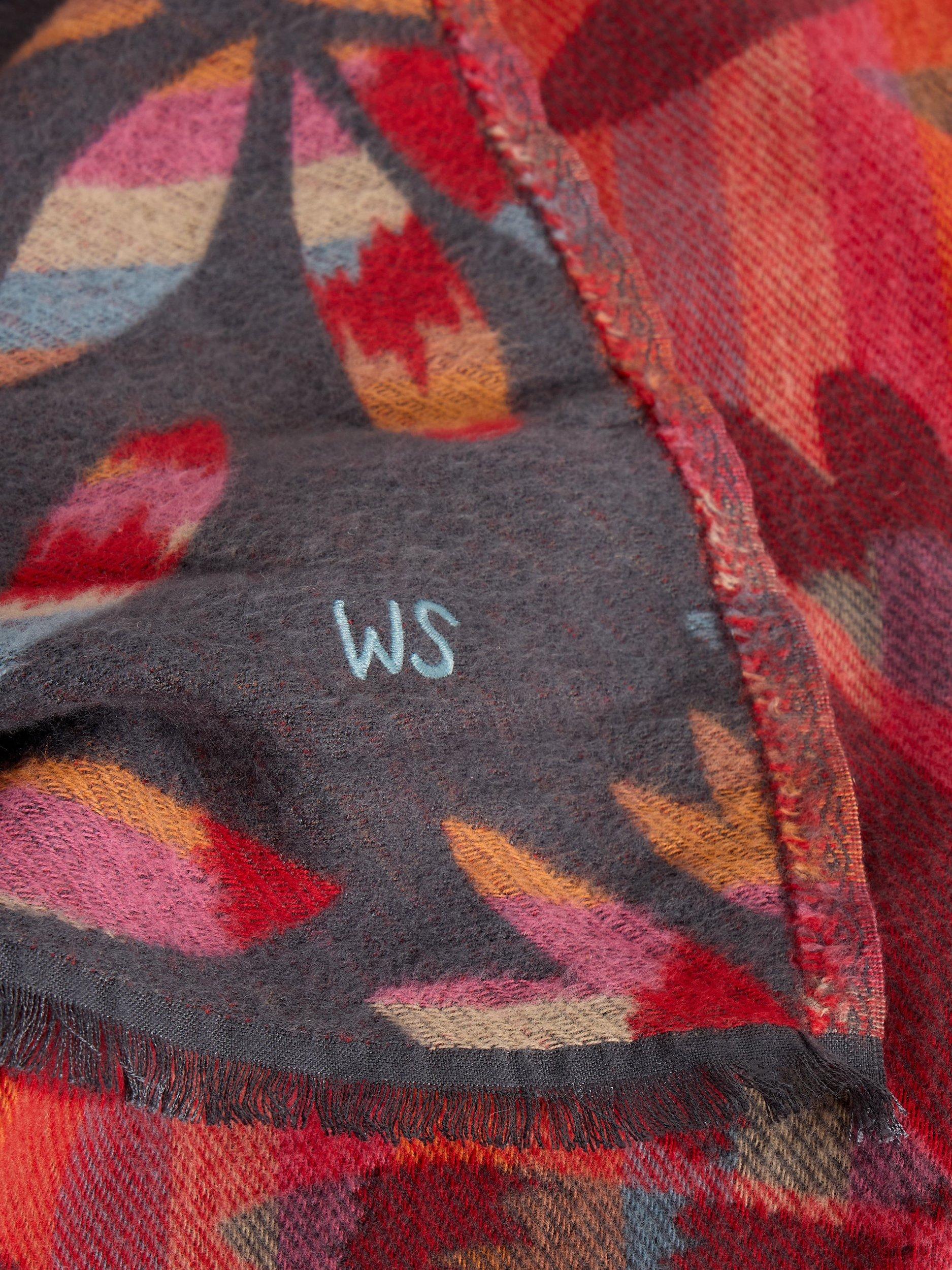 Product image 3 of 3, which shows White Stuff Selma Midweight Cotton Blend Scarf, Grey/Multi, One Size