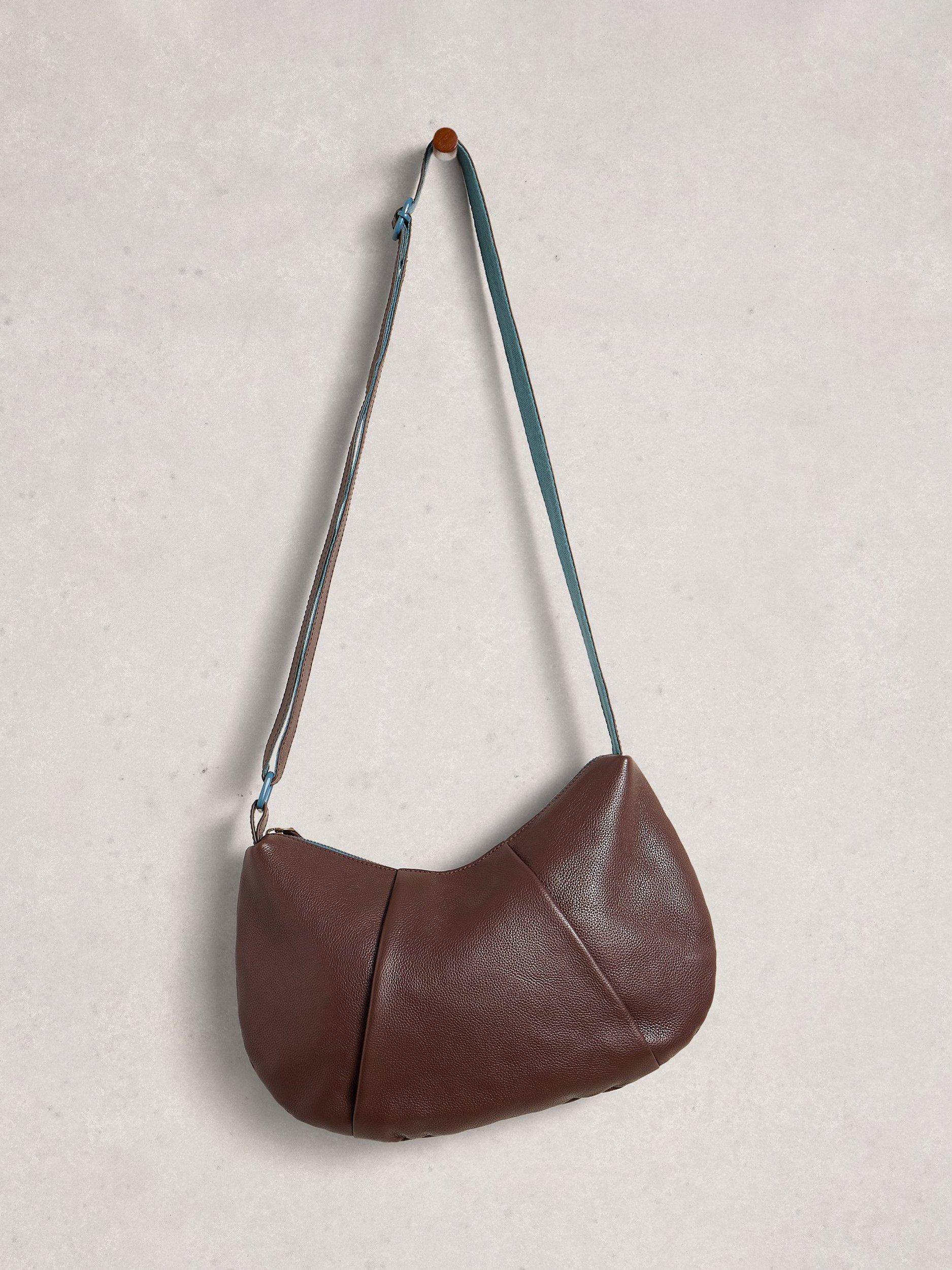 Product image 4 of 4, which shows White Stuff Leather Lucy Crossbody Bag, Dark Brown, One Size