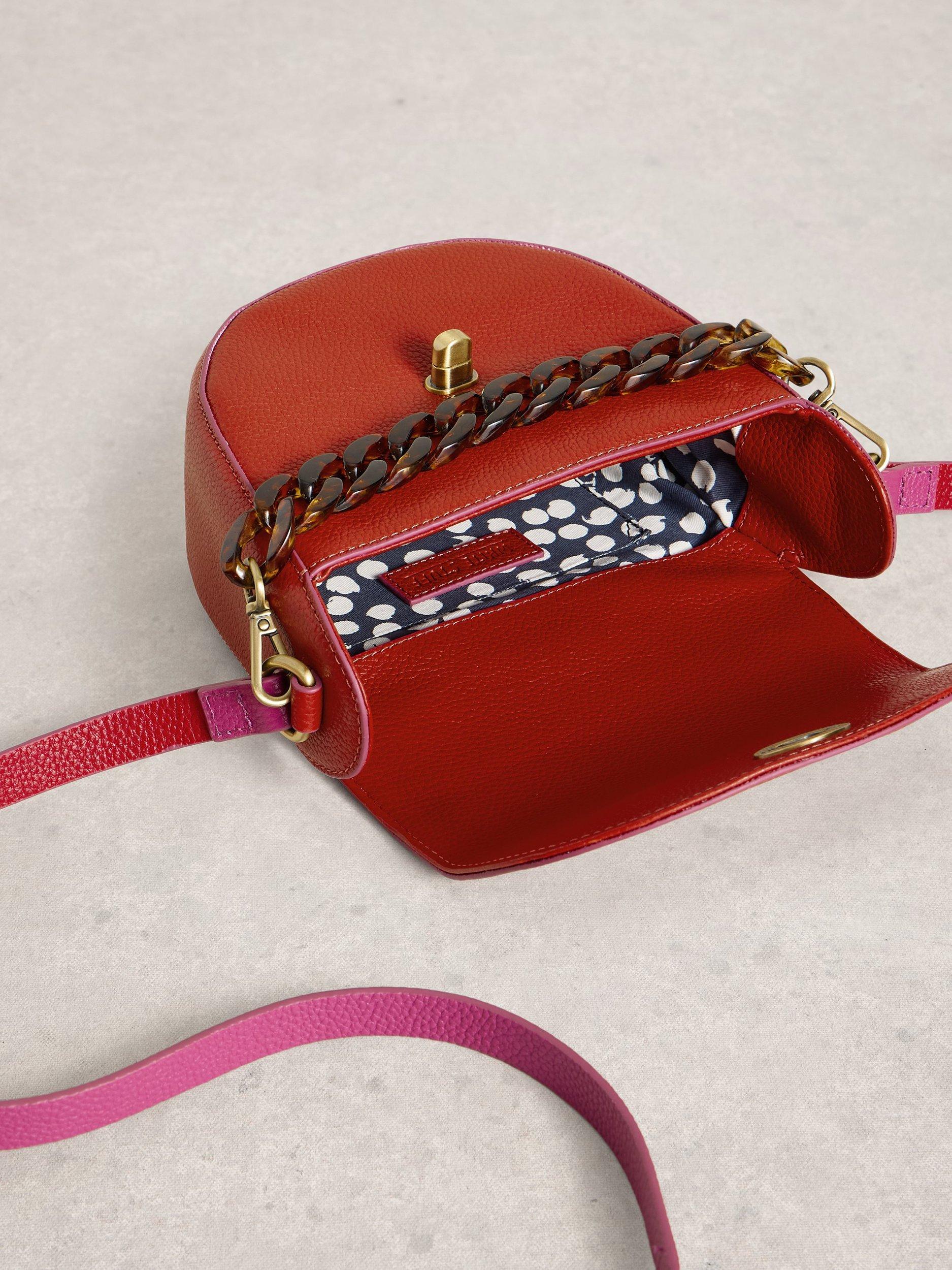 Product image 3 of 4, which shows White Stuff Sasha Leather Crossbody Bag, Mid Orange