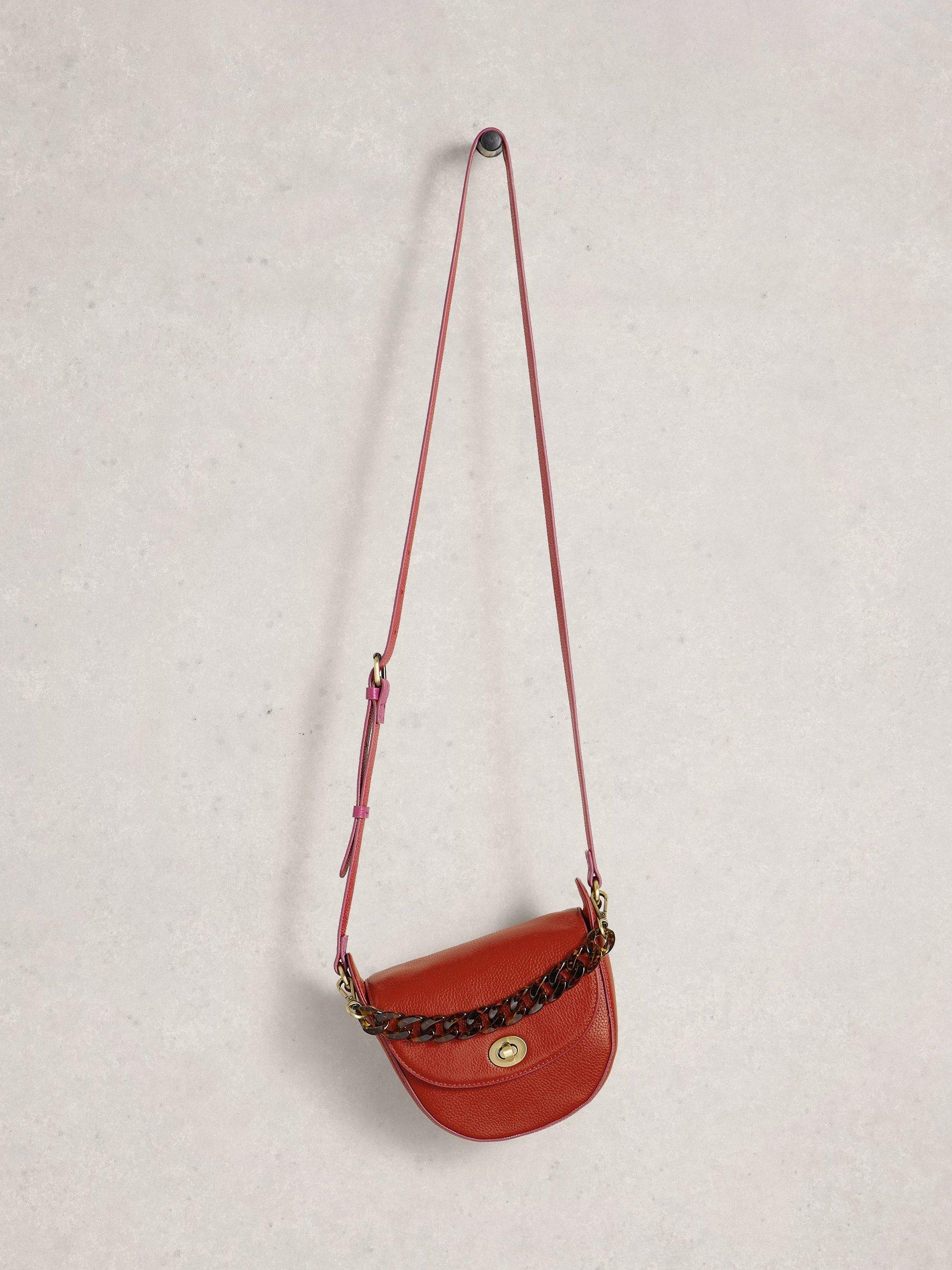 Product image 4 of 4, which shows White Stuff Sasha Leather Crossbody Bag, Mid Orange
