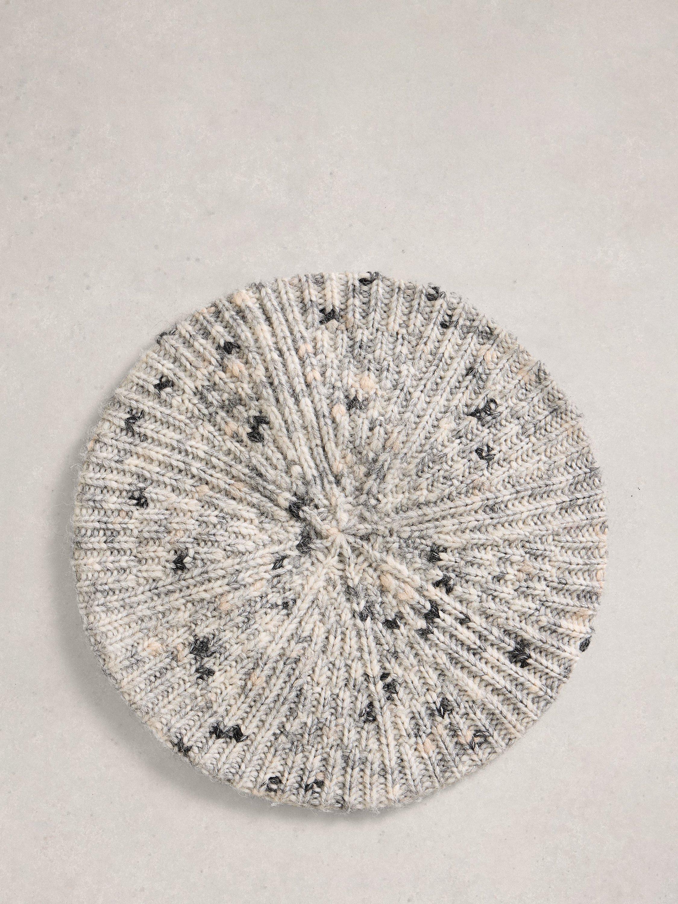 Product image 1 of 2, which shows White Stuff Spacedye Beret, Grey, One Size