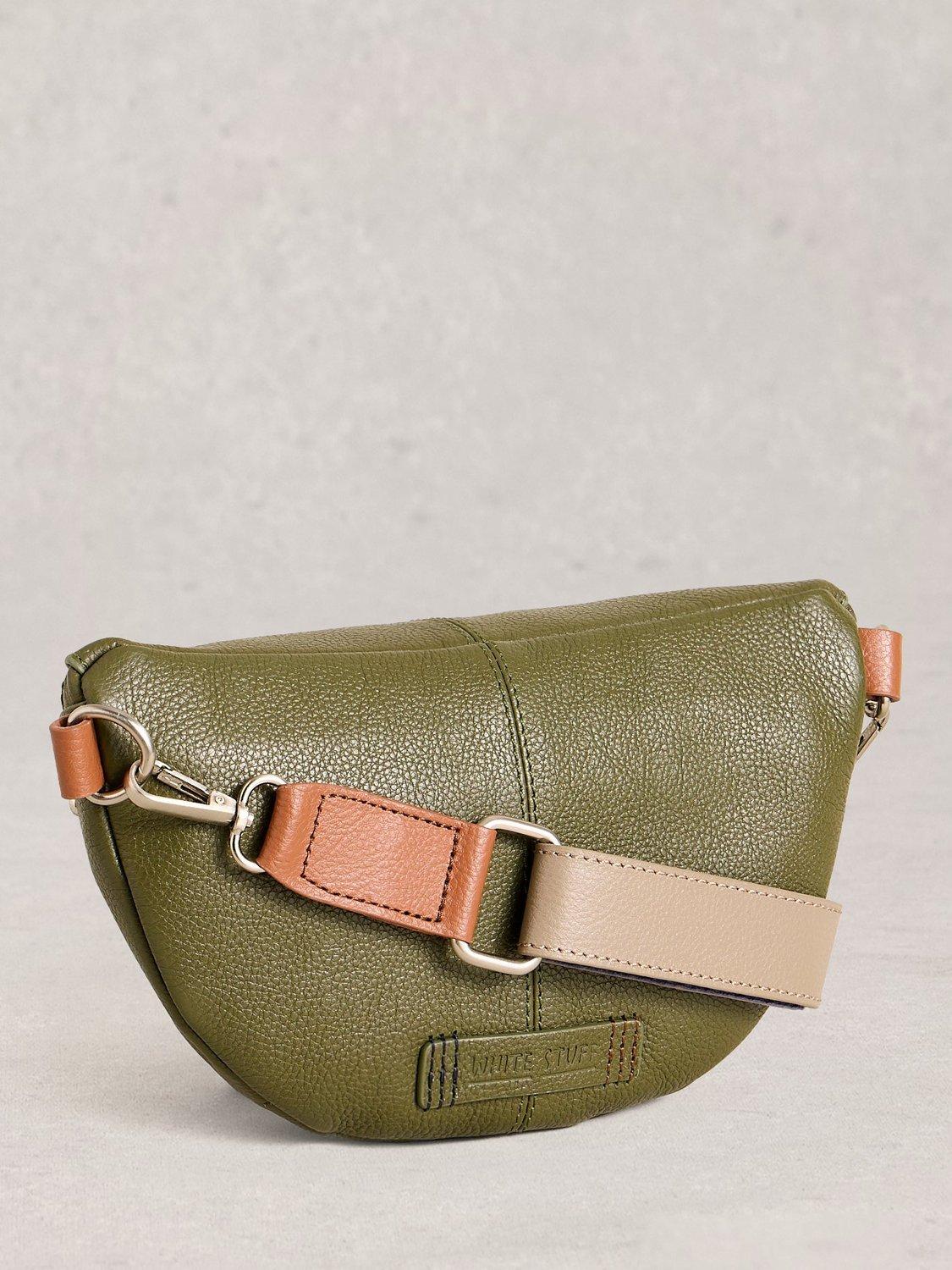 Product image 2 of 4, which shows White Stuff Mini Sebby Studded Sling Bag, Khaki Green, Green