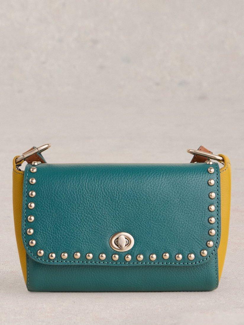 Product image 1 of 5, which shows White Stuff Tilly Leather Crossbody Bag, Dk Teal