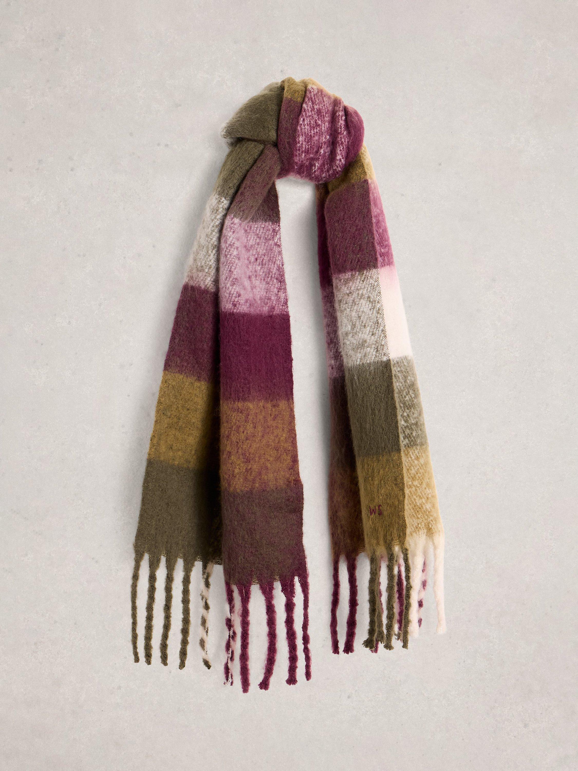 Product image 1 of 3, which shows White Stuff Shelly Rectangular Scarf, Purple/Multi, One Size