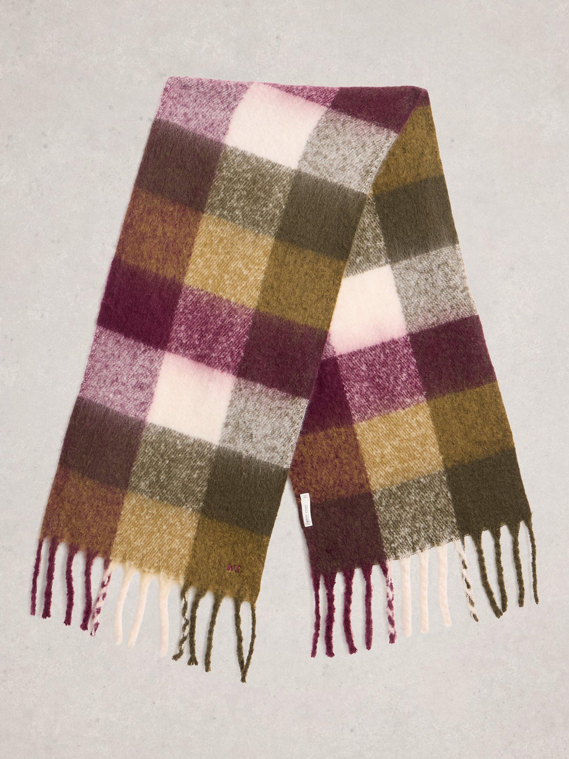 Product image 2 of 3, which shows White Stuff Shelly Rectangular Scarf, Purple/Multi, One Size
