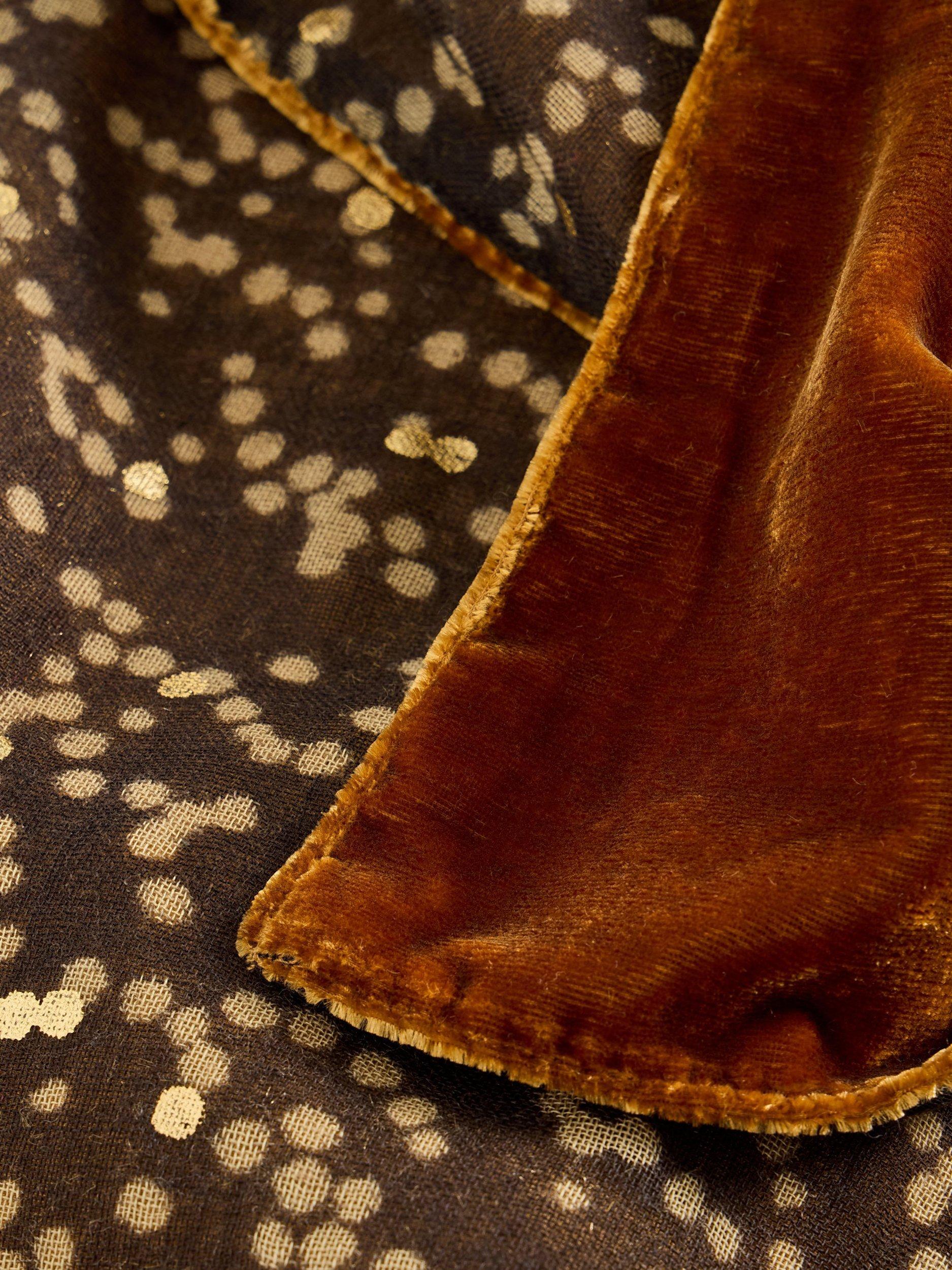 Product image 3 of 3, which shows White Stuff Spot Velvet Scarf, Dark Chartreuse, One Size