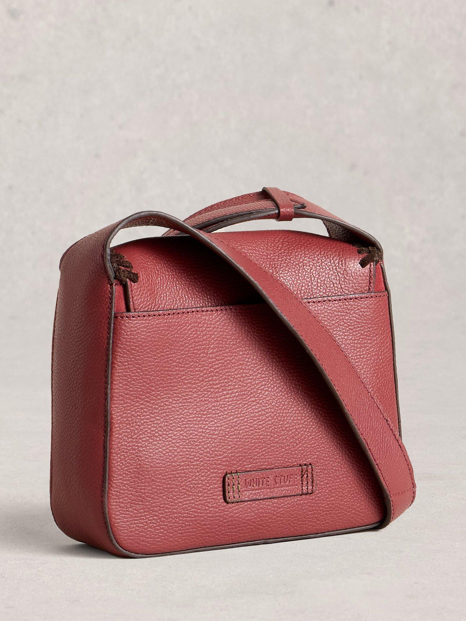 Product image 2 of 5, which shows White Stuff Isabelle Leather Satchel Bag, Red