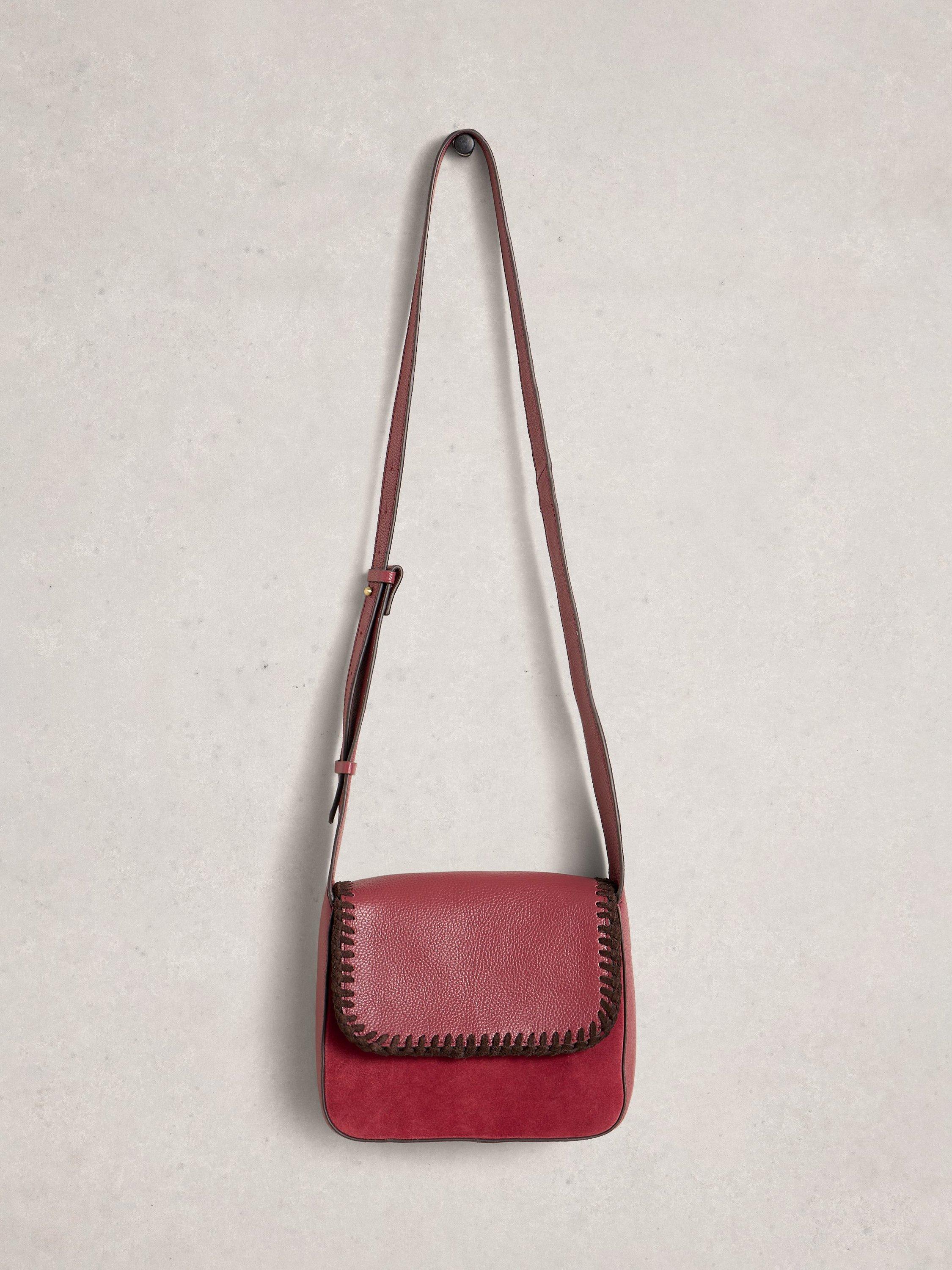 Product image 4 of 5, which shows White Stuff Isabelle Leather Satchel Bag, Red