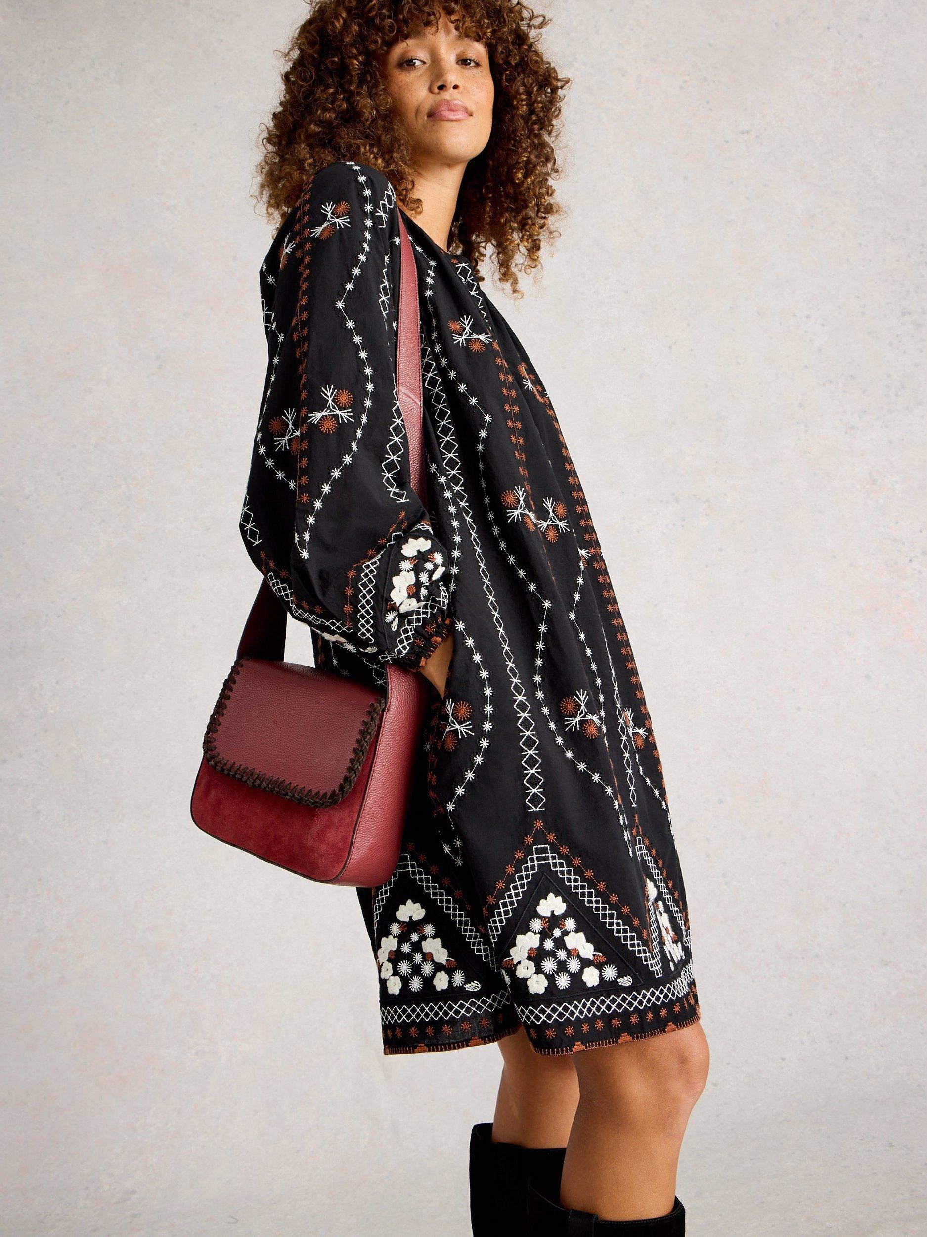 Product image 5 of 5, which shows White Stuff Isabelle Leather Satchel Bag, Red