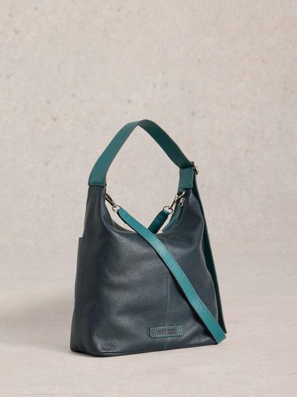 White Stuff Sophia Leather Shoulder Bag - view 2, Dark Navy
