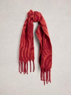 White Stuff Shelly Rectangular Scarf, Dark Red
