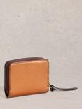 White Stuff Cerys Zip Around Leather Purse, Brown Metallic