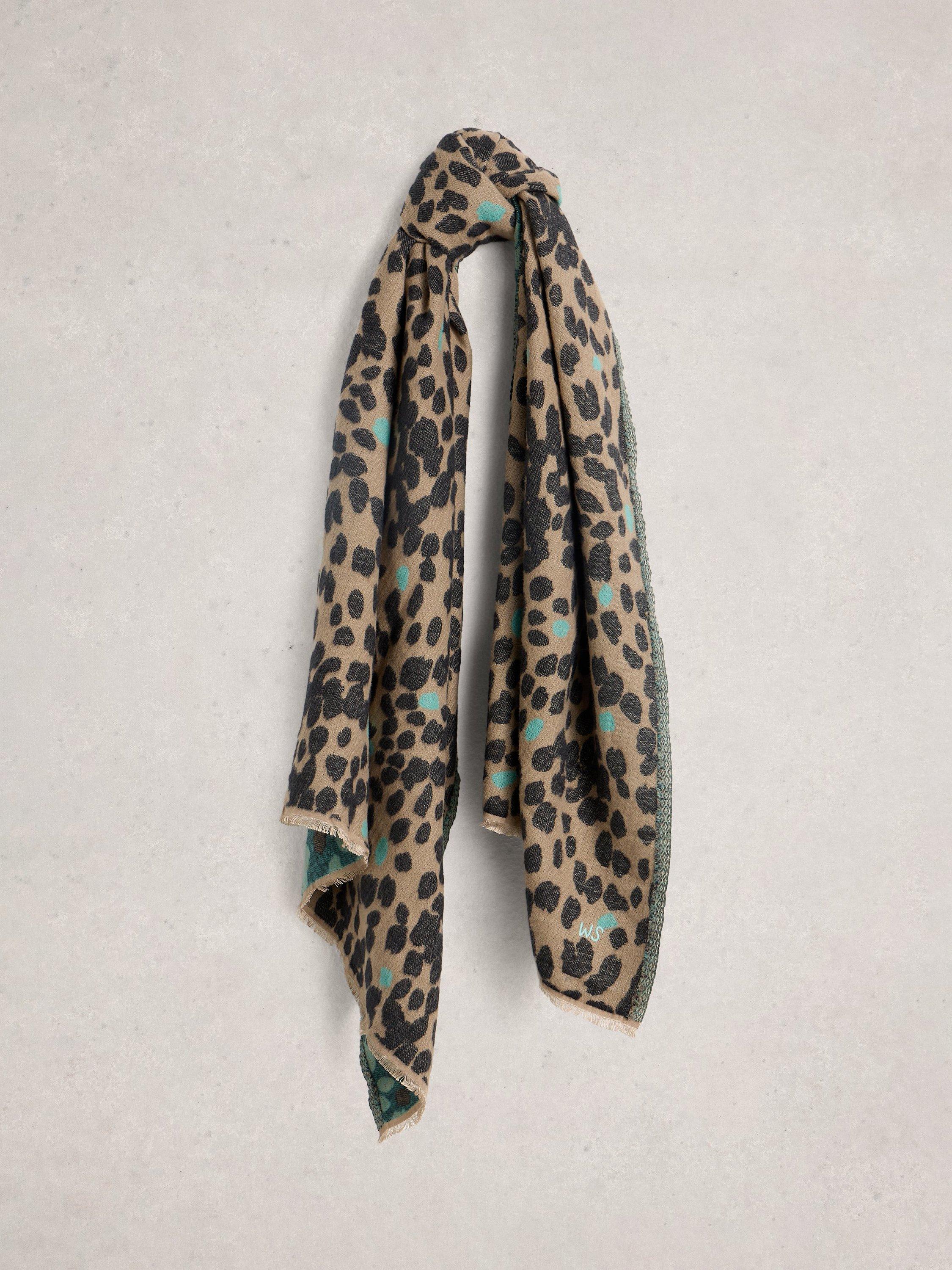 Product image 1 of 3, which shows White Stuff Selma Midweight Cotton Blend Scarf, Natural/Multi, One Size