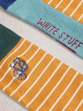 White Stuff Embroidered Cotton Blend Stripe Socks, Chart/Multi