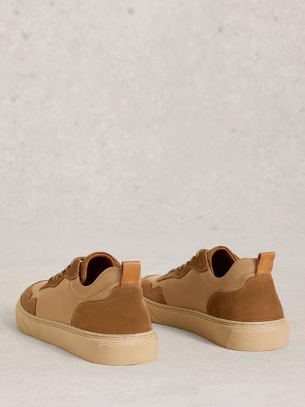White Stuff Les Lace Up Trainers - view 2, Tan/Multi