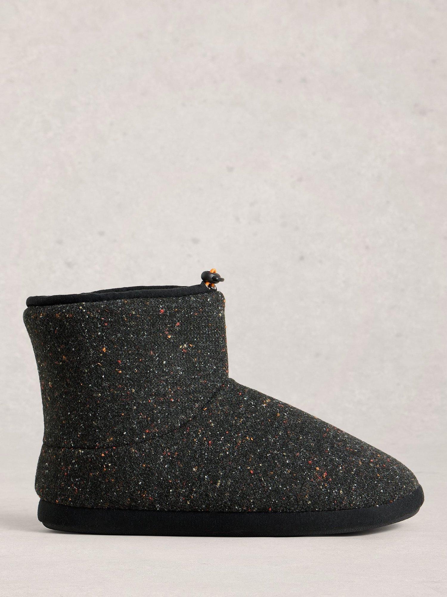 Product image 1 of 4, which shows White Stuff Neppy Slipper Boots, Pure Black, M