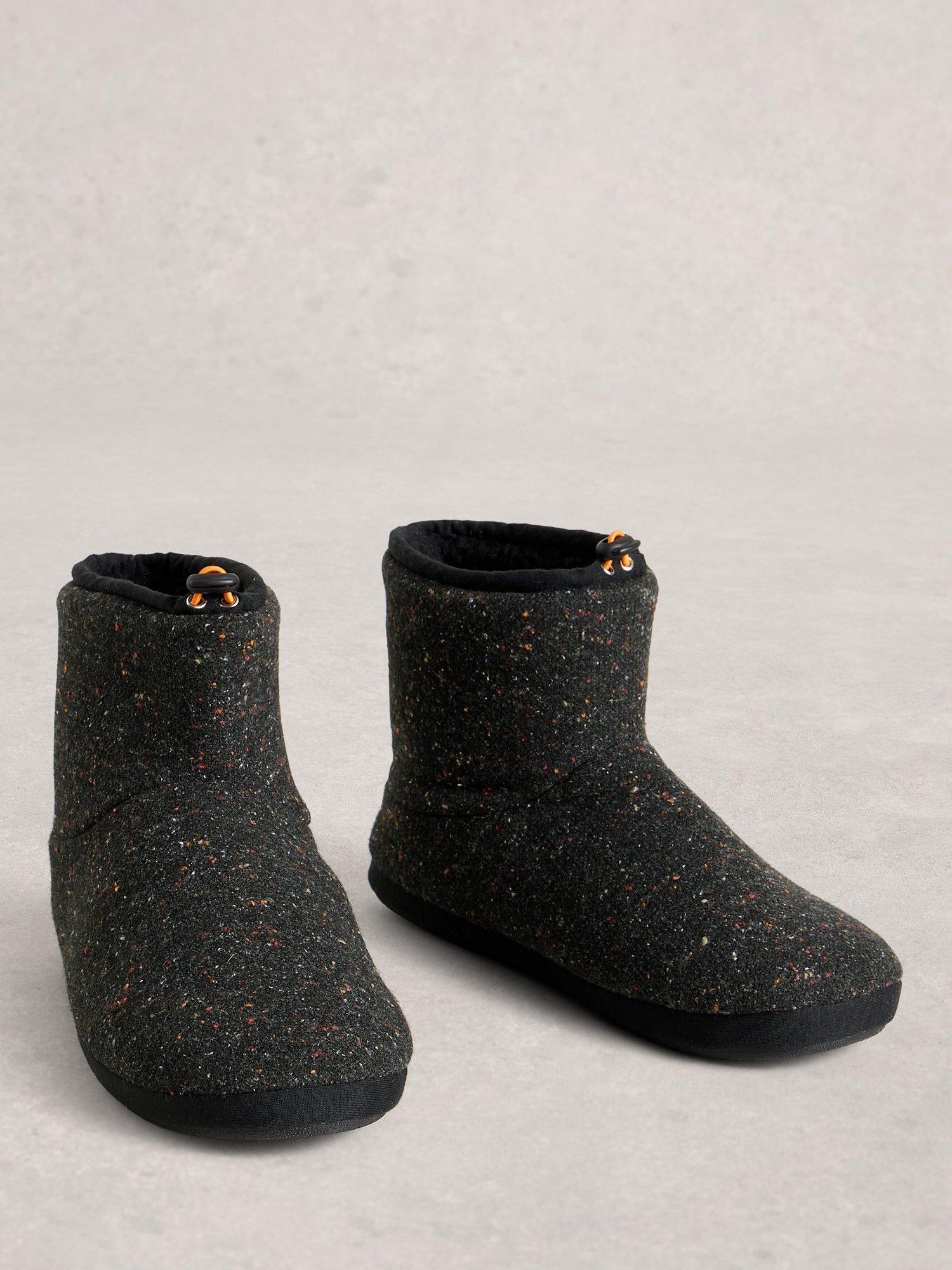 Product image 4 of 4, which shows White Stuff Neppy Slipper Boots, Pure Black, M