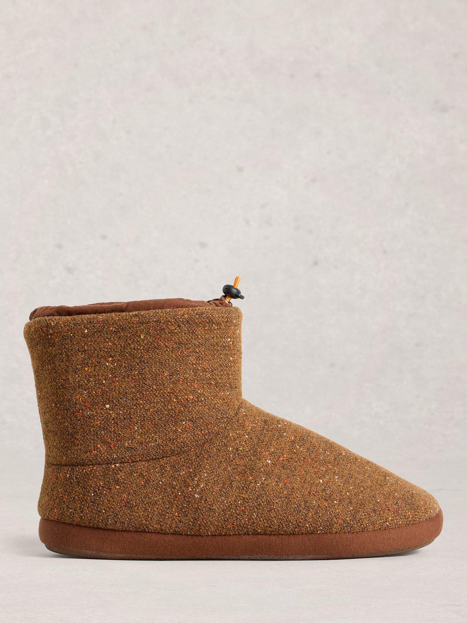 Product image 1 of 4, which shows White Stuff Neppy Slipper Boots, Dk Brown, S