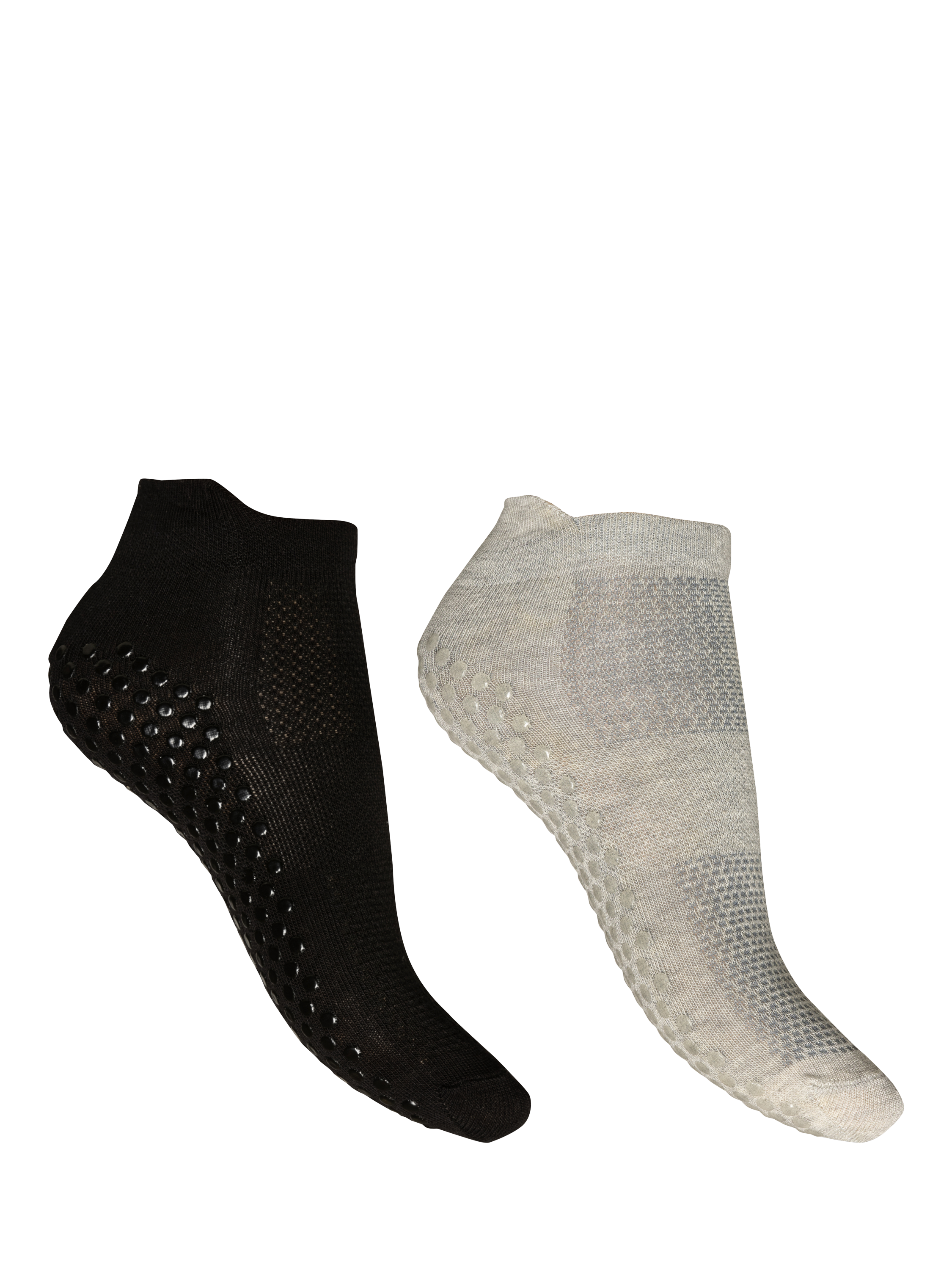 Product image 1 of 1, which shows Charnos Active Grip Sport Socks, Pack of 2, Black/Grey, One Size