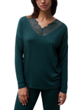 Femilet Josie Long Sleeve V-Neck Lace Hem Lounge Top