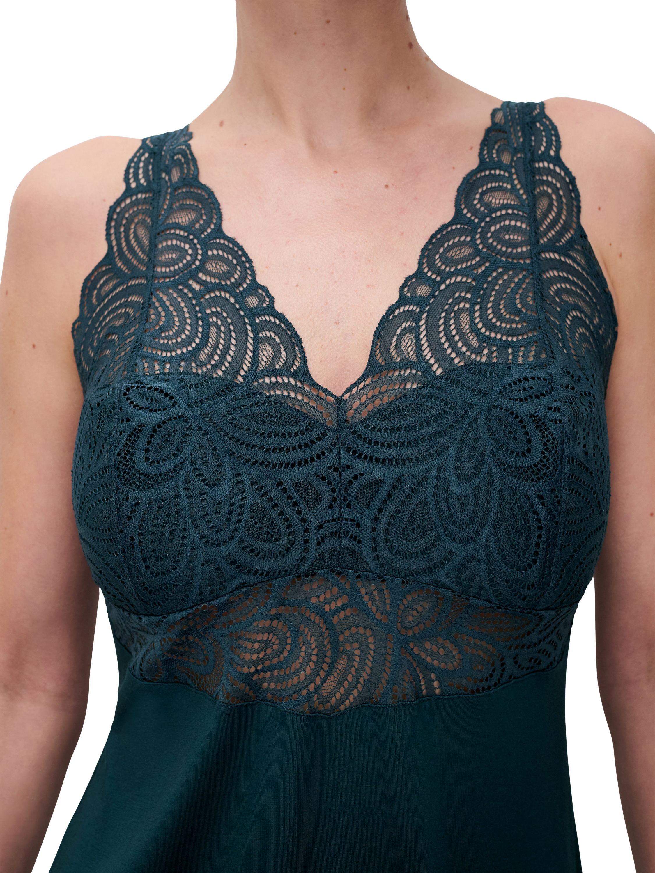 Product image 3 of 4, which shows Femilet Josie Chemise, Eden Green, M