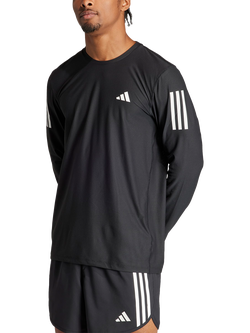 adidas Aeroready Reflective Detail Long Sleeve Sports T-Shirt, Black, Black