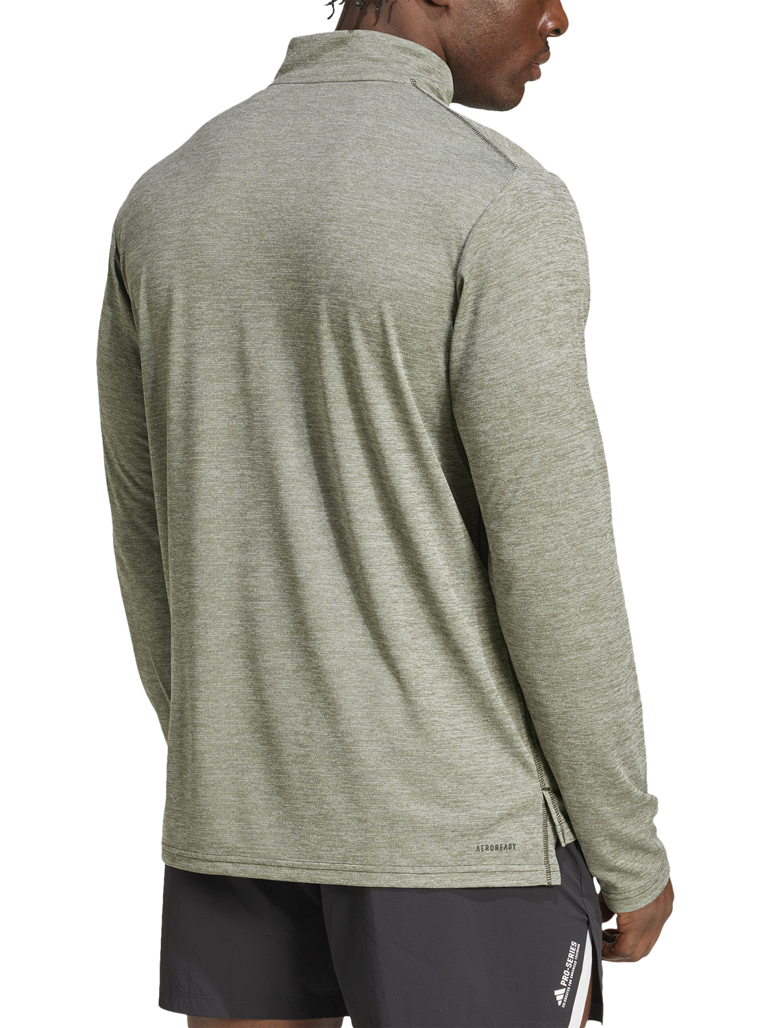adidas Aeroready Long Sleeve 1/4 Zip Top, Ngtcar/Black