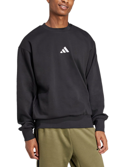 adidas Feel Cosy Logo Sweatshirt, Black/White, Black/White