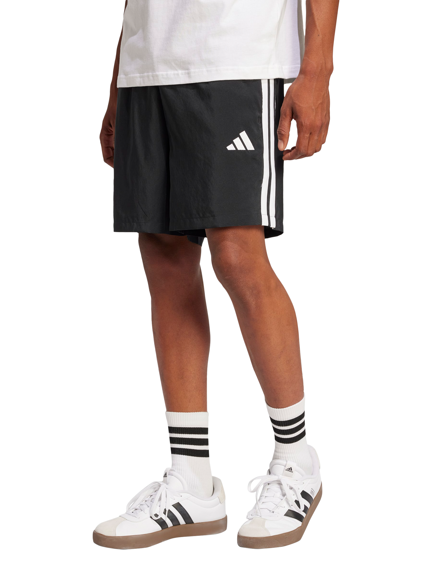 Product image 1 of 6, which shows adidas Everyday Shorts, Black/White, S