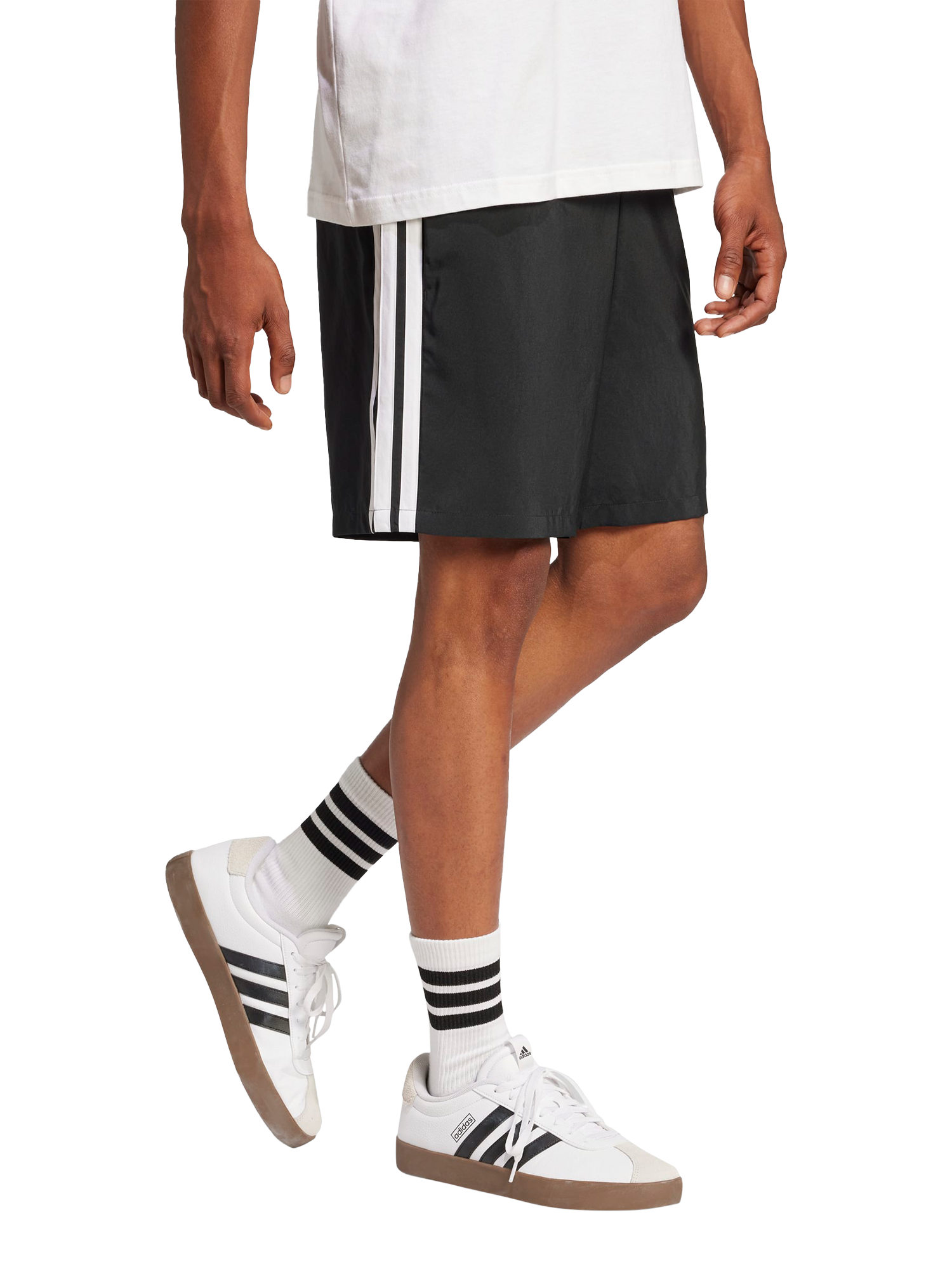 Product image 6 of 6, which shows adidas Everyday Shorts, Black/White, S