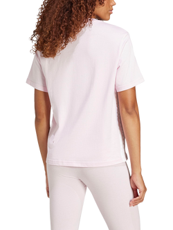 adidas 3 Stripe T-Shirt, Pink/White - view 2, Clpink/White