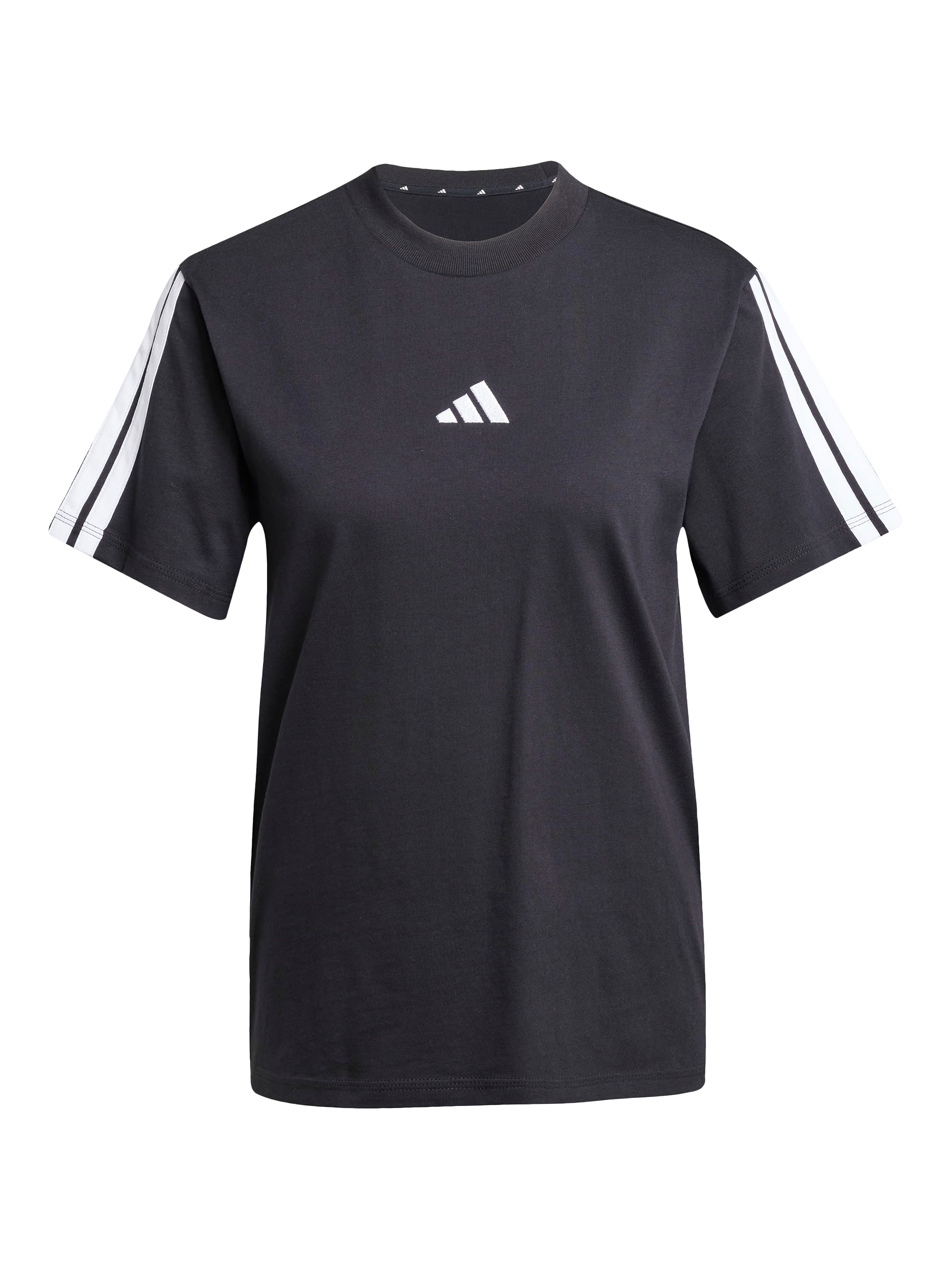 Product image 5 of 6, which shows adidas Three Stripe Sleeve T-Shirt, Black/White, XS